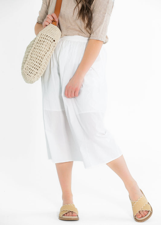 Taye Ivory A-line Midi Skirt FF Skirts