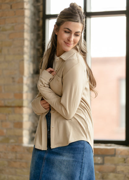 Taylor Ultra Soft Button Front Shirt IC Tops