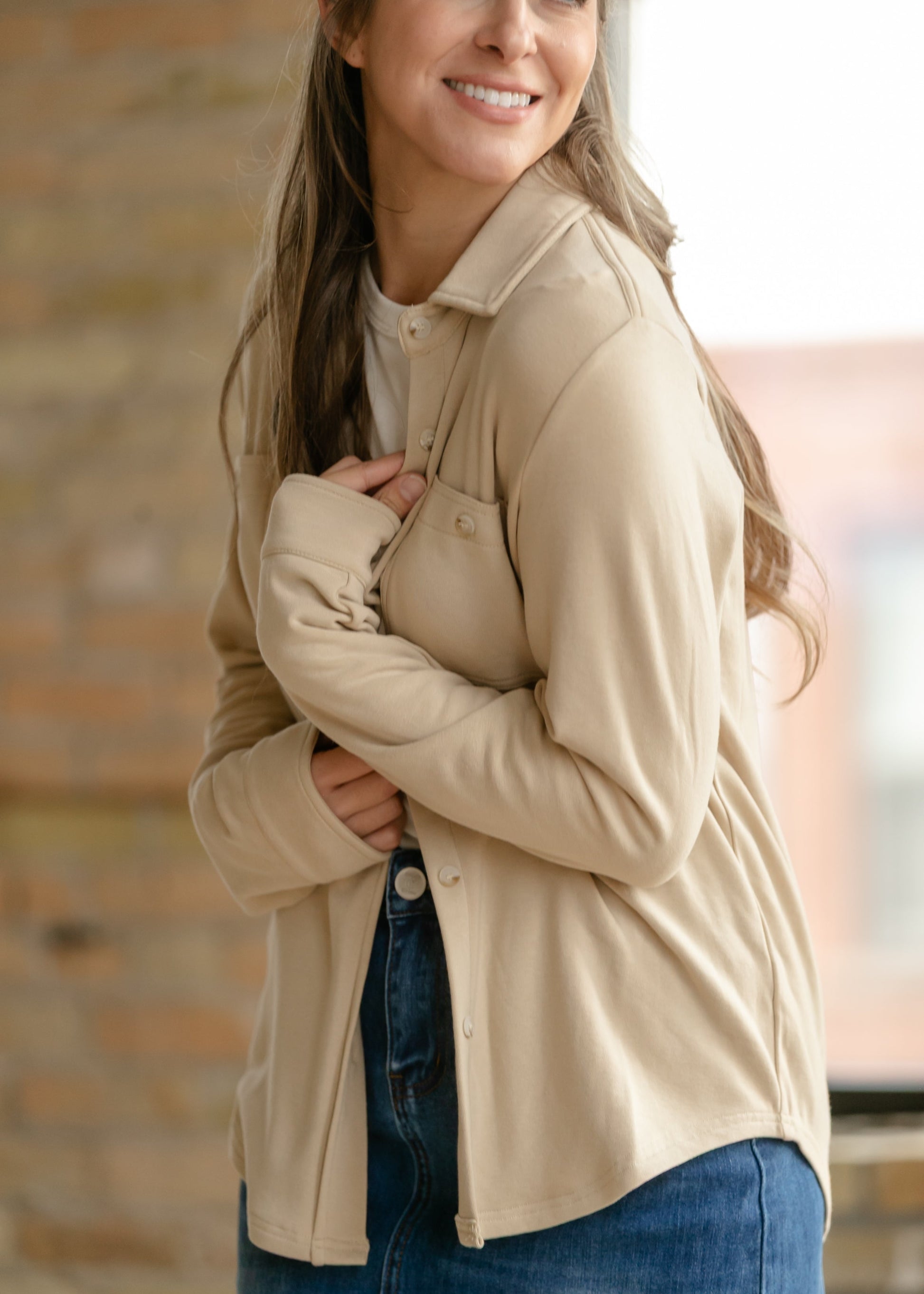 Taylor Ultra Soft Button Front Shirt IC Tops