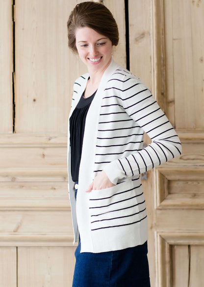 Teacher Stripe Open Front Cardigan-FINAL SALE Layering Essentials