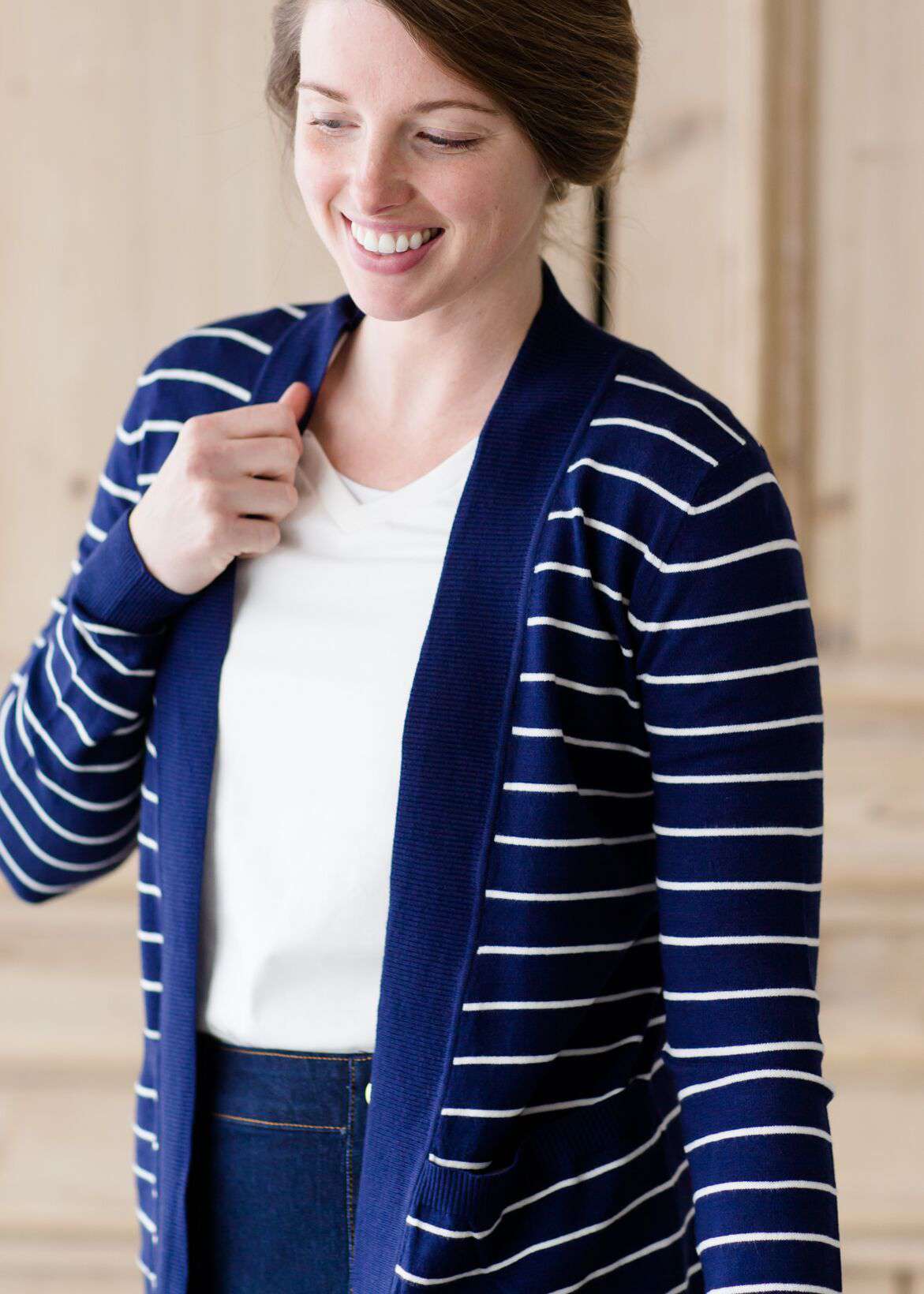 Teacher Stripe Open Front Cardigan-FINAL SALE Layering Essentials