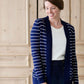Teacher Stripe Open Front Cardigan-FINAL SALE Layering Essentials Navy / S