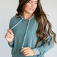 Teal Long Sleeve Lightweight Hoodie FF Tops