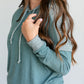 Teal Long Sleeve Lightweight Hoodie FF Tops