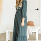 Teal Pom Pom Embroidered Maxi Dress Dresses