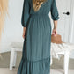 Teal Pom Pom Embroidered Maxi Dress Dresses