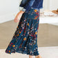Teal Tiered Floral Skirt Skirts
