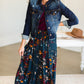 Teal Tiered Floral Skirt Skirts