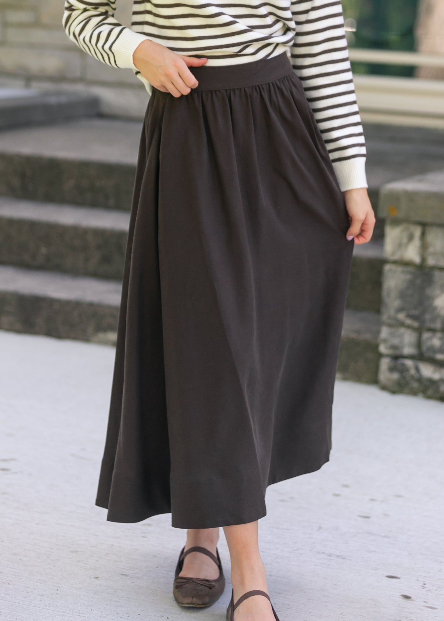 Tencel A-Line Maxi Skirt FF Skirts