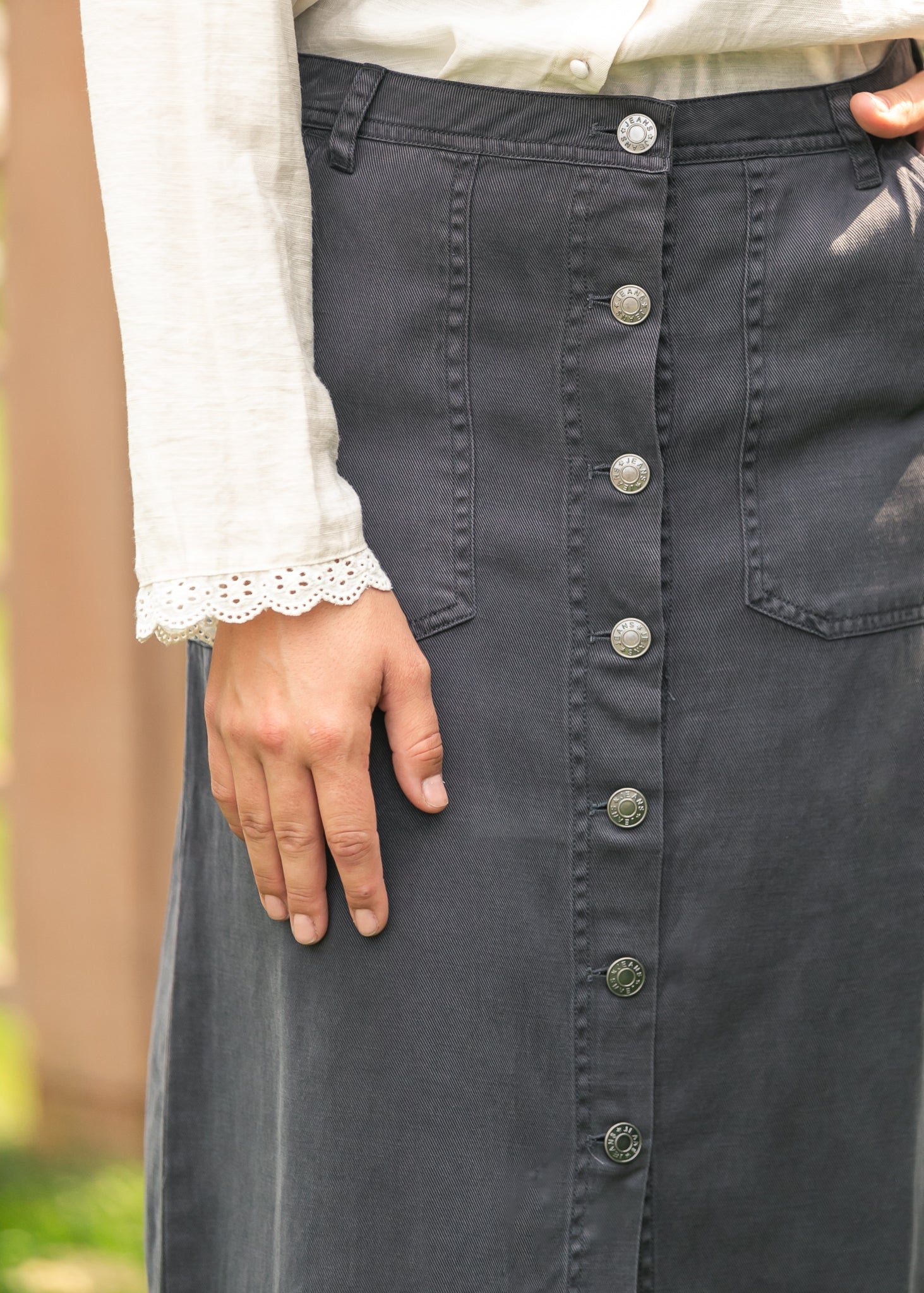Tencel Button Up Skirt FF Skirts