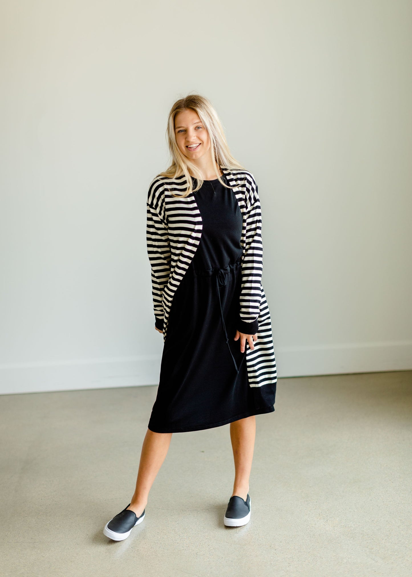 Terra Black Long Sleeve Midi Dress - FINAL SALE Dresses