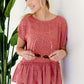 Terracotta Abstract Peplum Top Tops