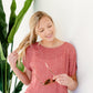Terracotta Abstract Peplum Top Tops