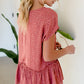 Terracotta Abstract Peplum Top Tops