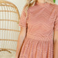 Terracotta Crochet Lace Tiered Midi Dress - FINAL SALE Dresses