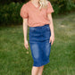 Terracotta Puff Short Sleeve Eyelet Top - FINAL SALE Tops
