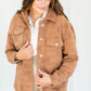 Textured Button Up Shacket FF Tops