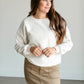 Textured Cream Knit Crewneck Top FF Tops