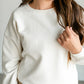 Textured Cream Knit Crewneck Top FF Tops