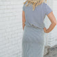Textured Striped Blue Short Sleeve Tee - FINAL SALE Tops