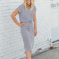 Textured Striped Blue Short Sleeve Tee - FINAL SALE Tops
