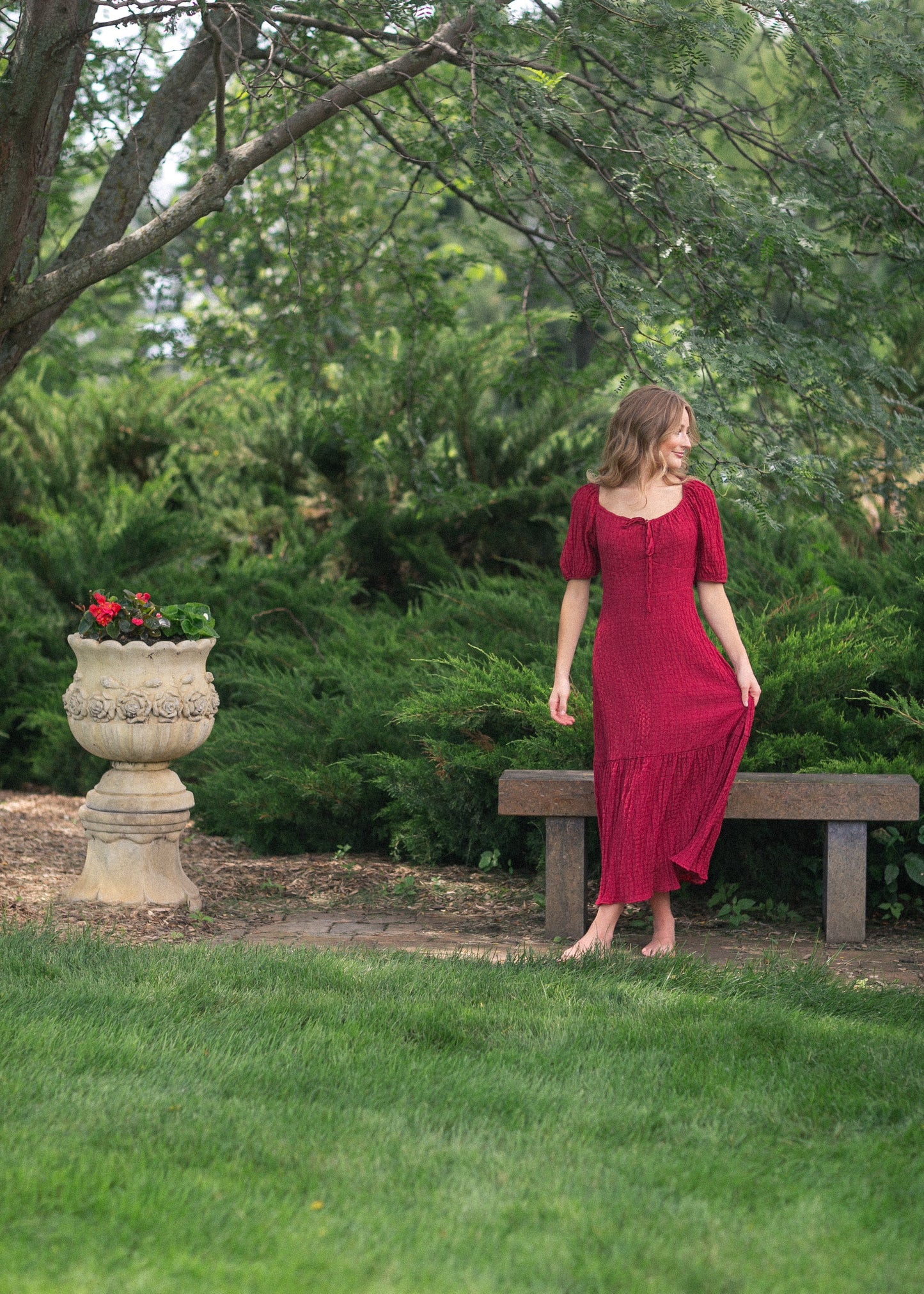 Textured Woven Maxi Dress FF Dresses