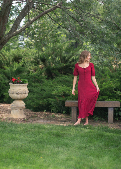 Textured Woven Maxi Dress FF Dresses