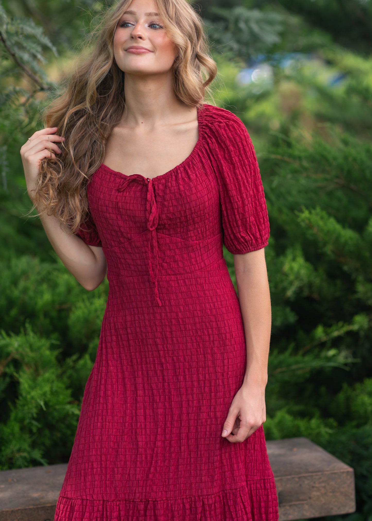 Textured Woven Maxi Dress FF Dresses