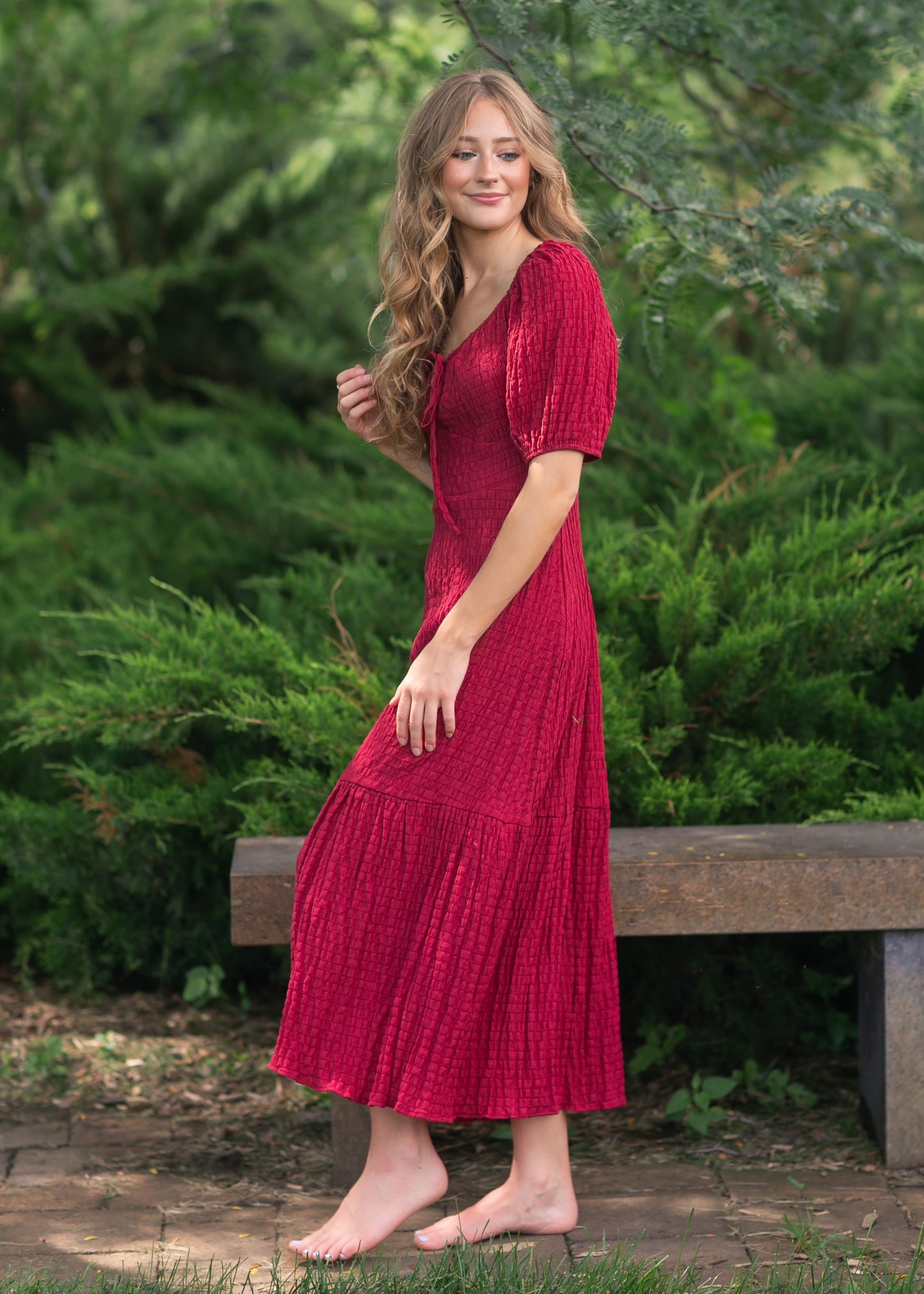 Textured Woven Maxi Dress FF Dresses