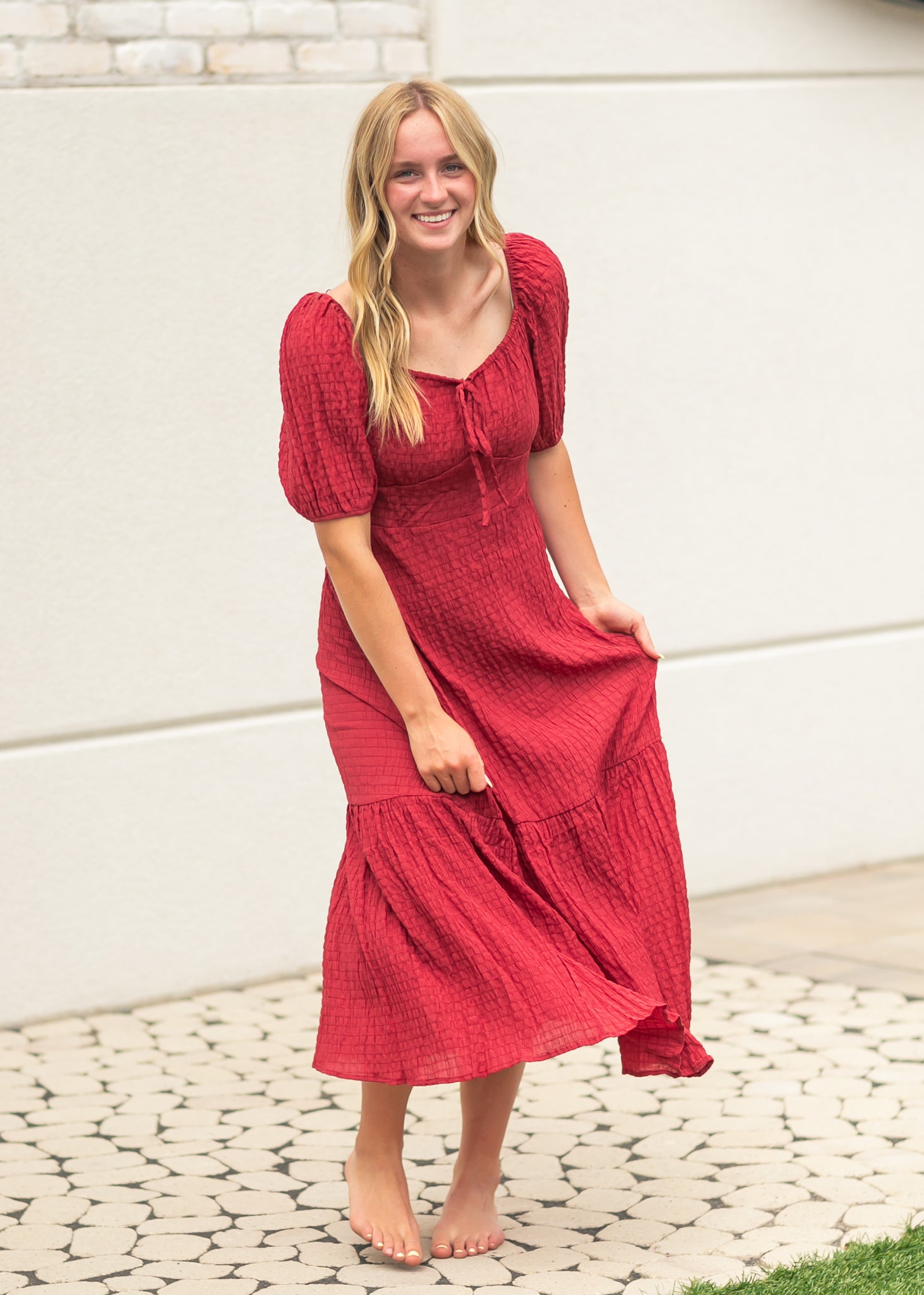 Textured Woven Maxi Dress FF Dresses