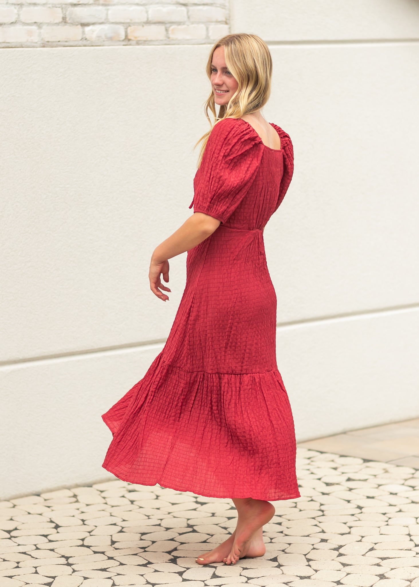 Textured Woven Maxi Dress FF Dresses