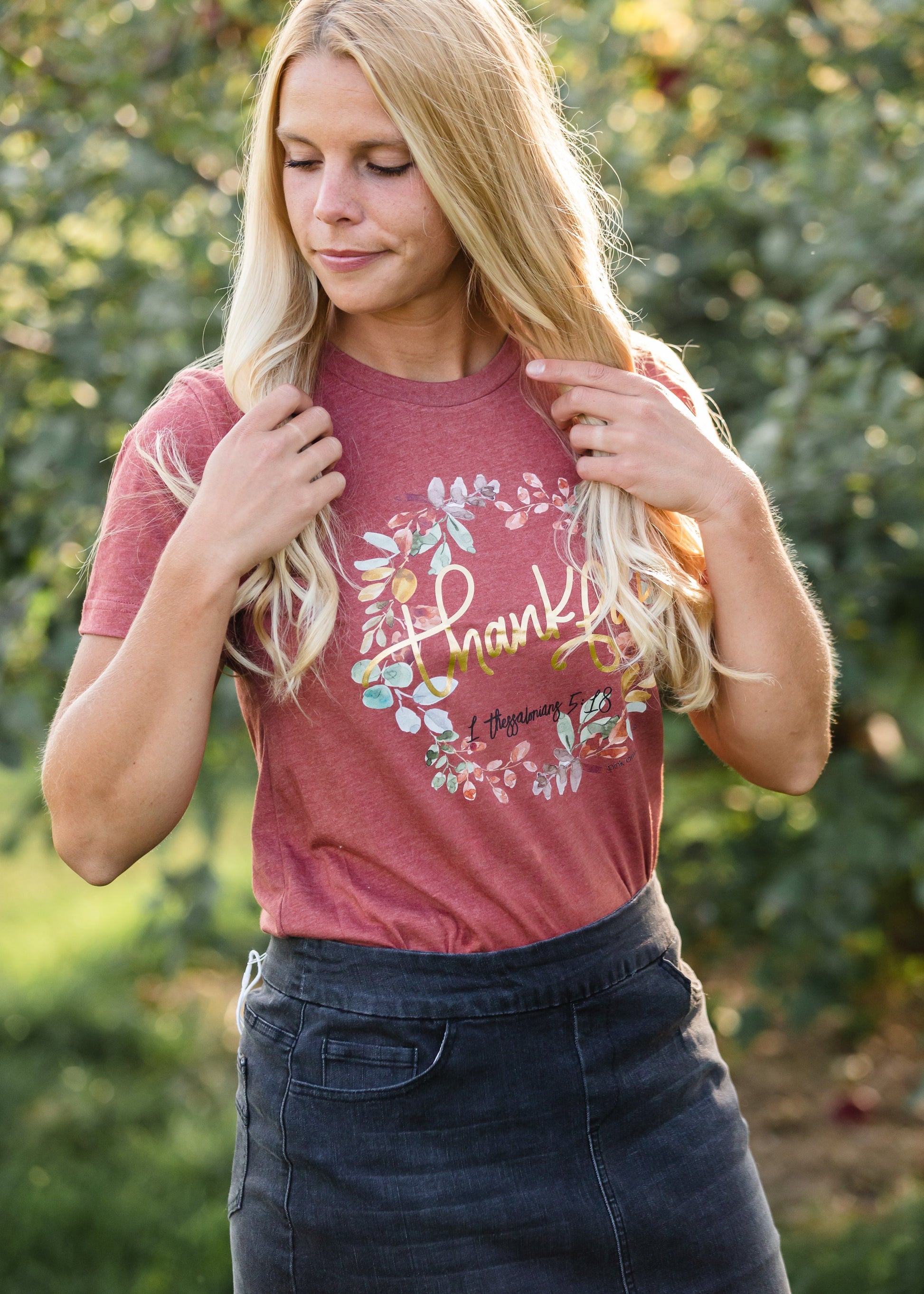 Thankful Floral Vintage Graphic Tee - FINAL SALE Shirt