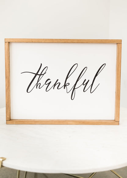 Thankful Wood Frame Signboard - FINAL SALE Home & Lifestyle