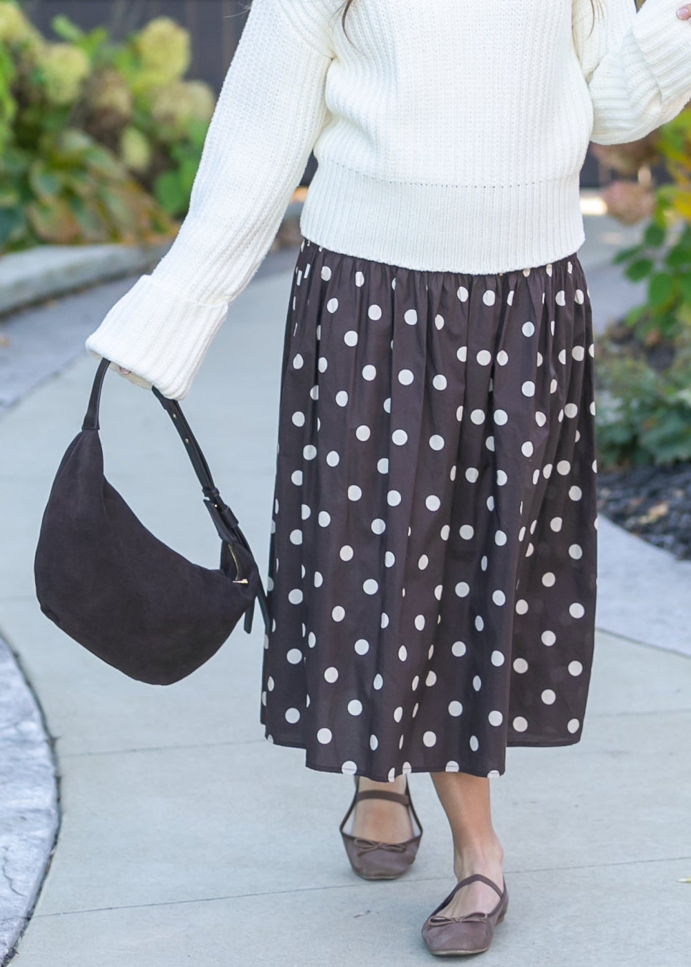 The Elodie Chocolate Suede Shoulder Bag Accessories