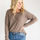 Thermal Stripe Round Neck Top FF Tops Mocha / S