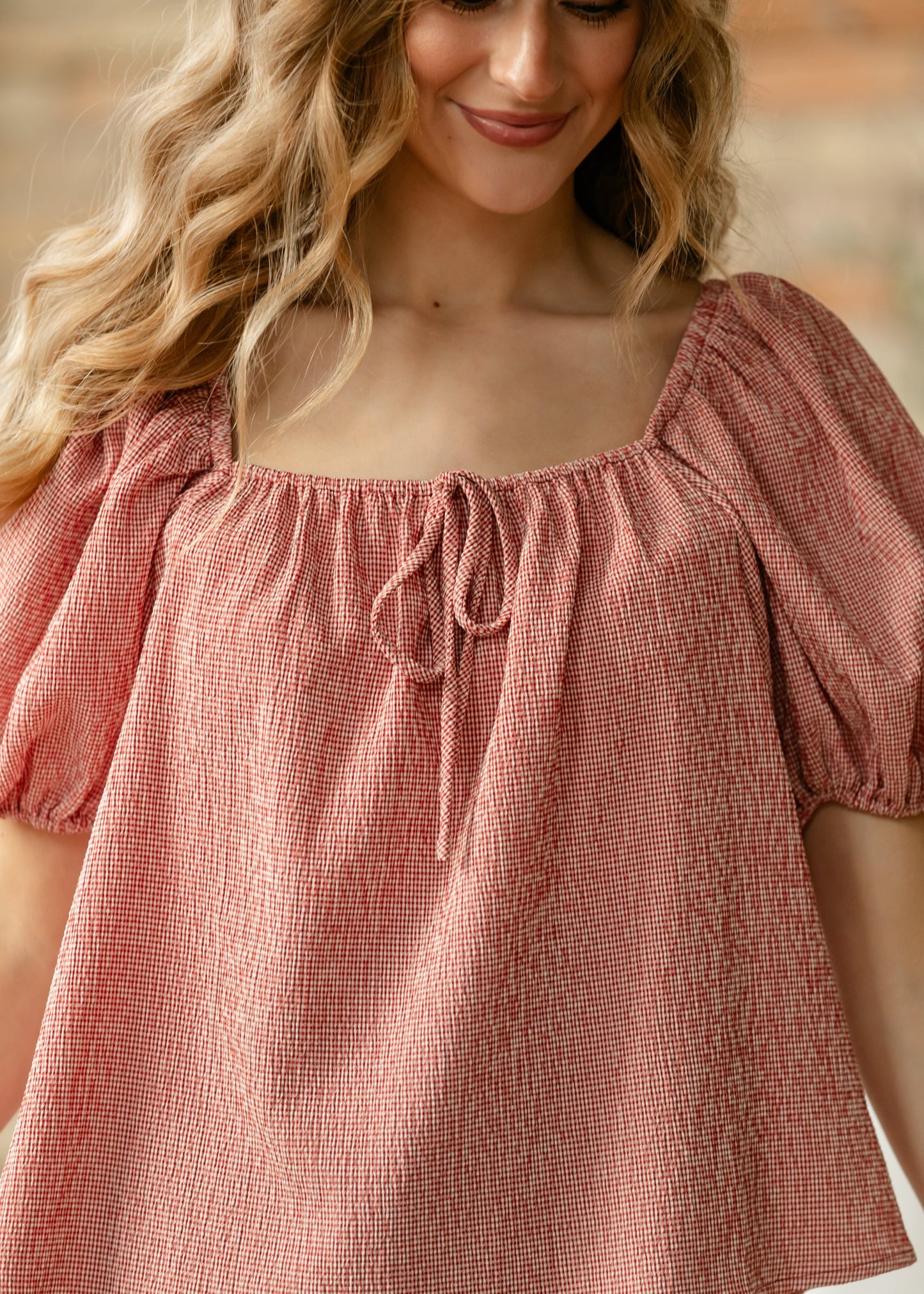 Things Between® Alix Square Neck Puff Sleeve Top FF Tops