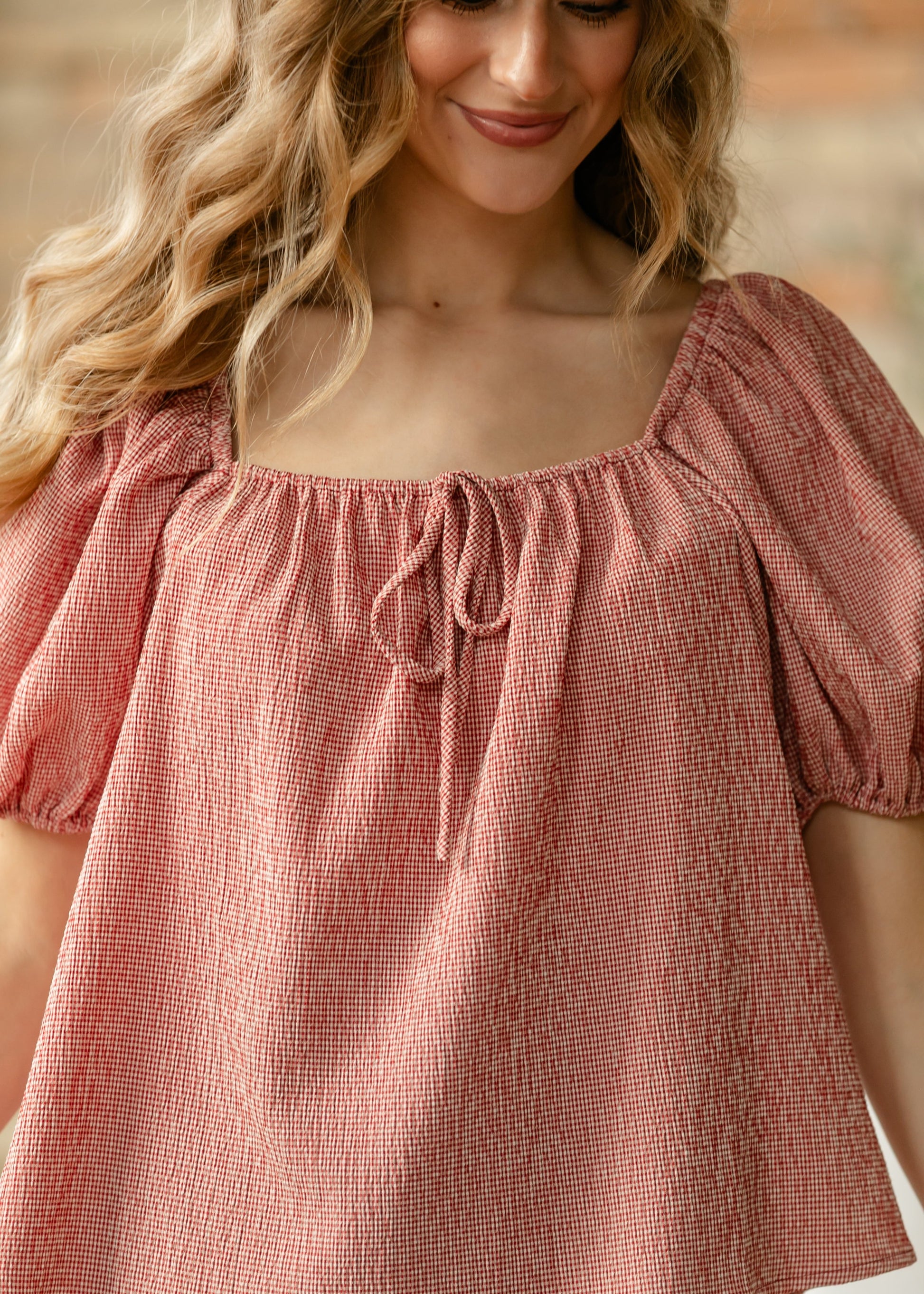 Things Between® Alix Square Neck Puff Sleeve Top FF Tops