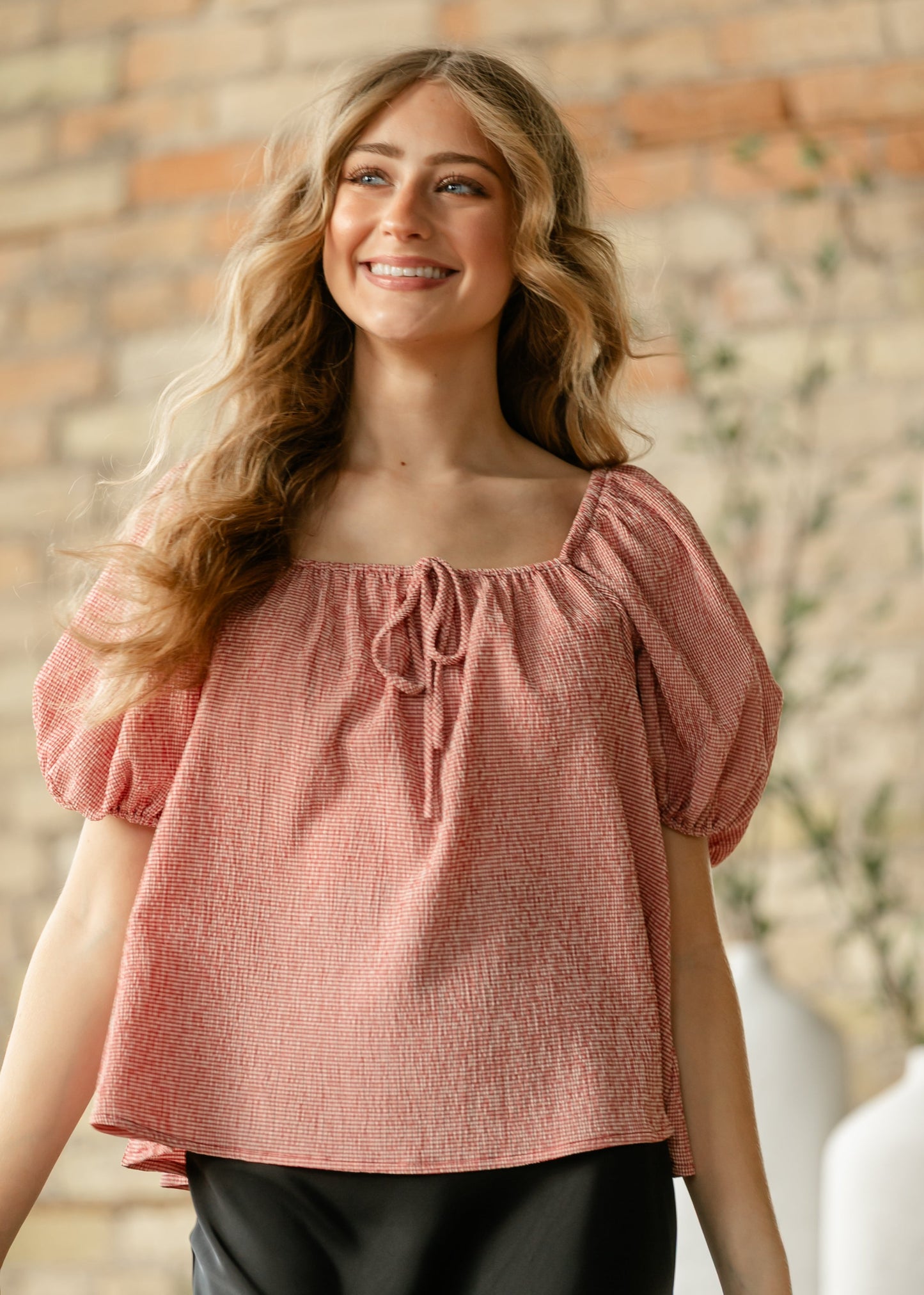 Things Between® Alix Square Neck Puff Sleeve Top FF Tops