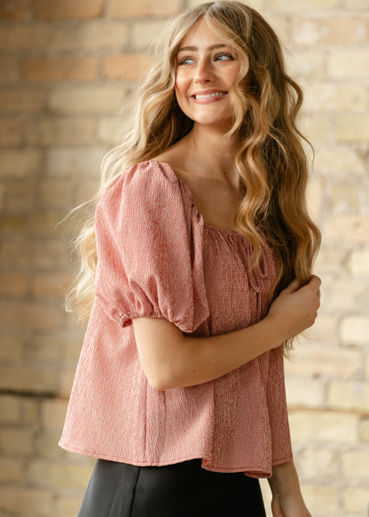 Things Between® Alix Square Neck Puff Sleeve Top FF Tops