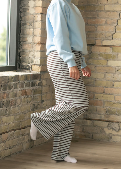 Things Between® Blue-Brown Striped Drawstring Pants FF Pants