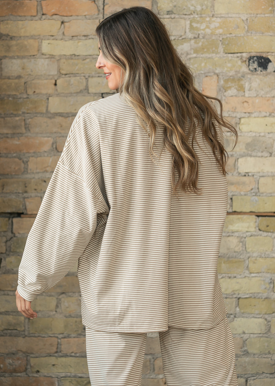 Things Between® Dani Beige Oversized Top FF Tops