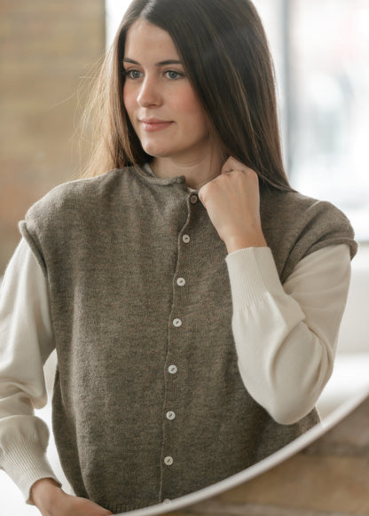 Things Between® Mocha Piper Vest Cardigan FF Layering Essentials
