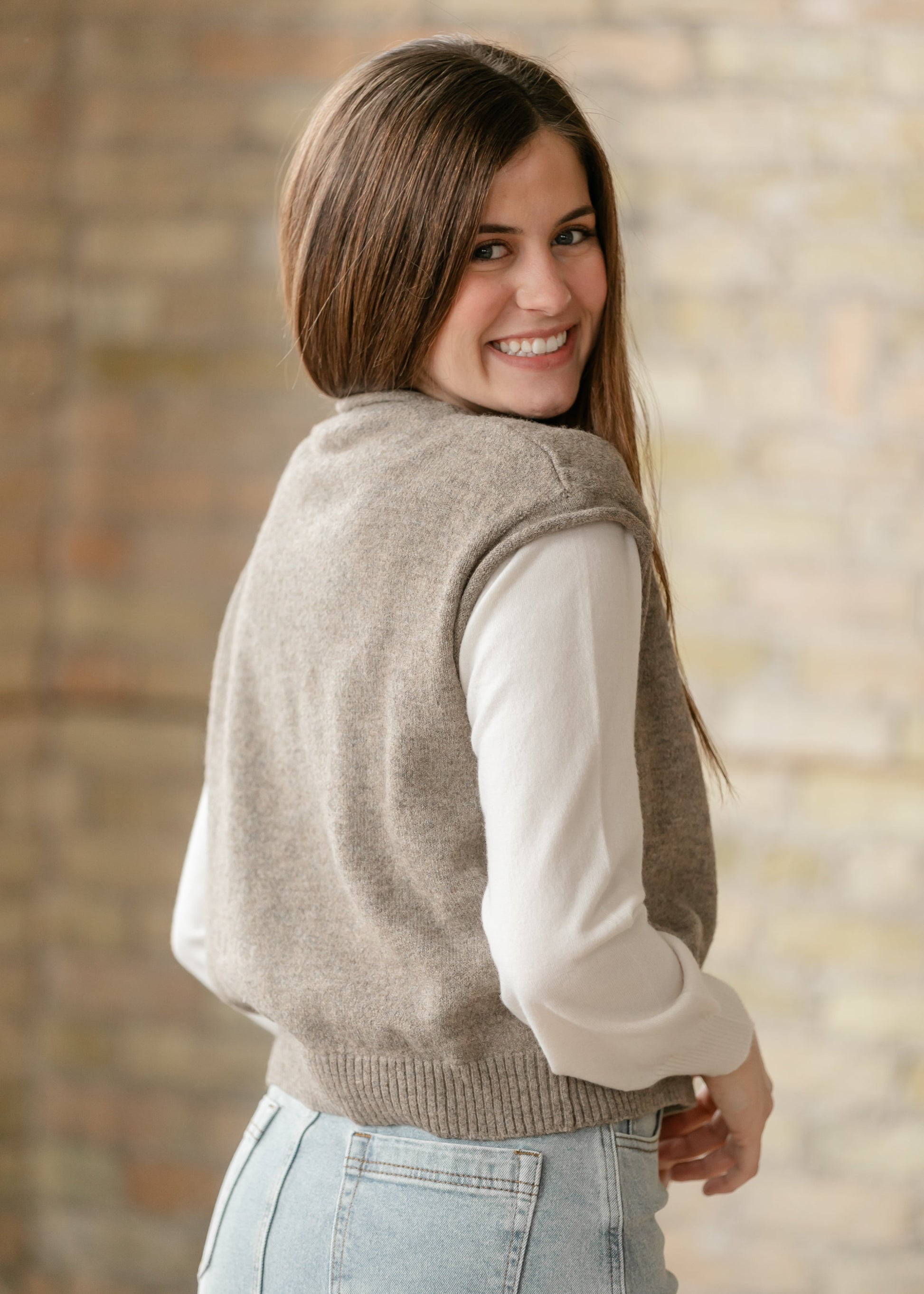 Things Between® Mocha Piper Vest Cardigan FF Layering Essentials