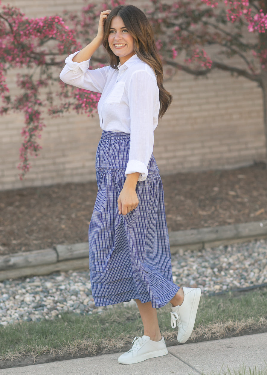 Things Between® Pleated Checker Skirt FF Skirts