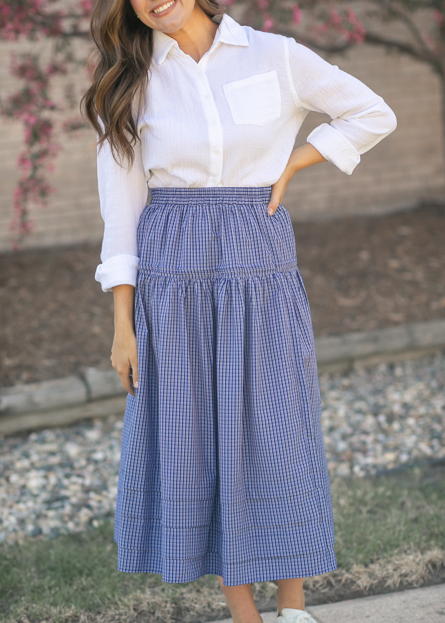 Things Between® Pleated Checker Skirt FF Skirts