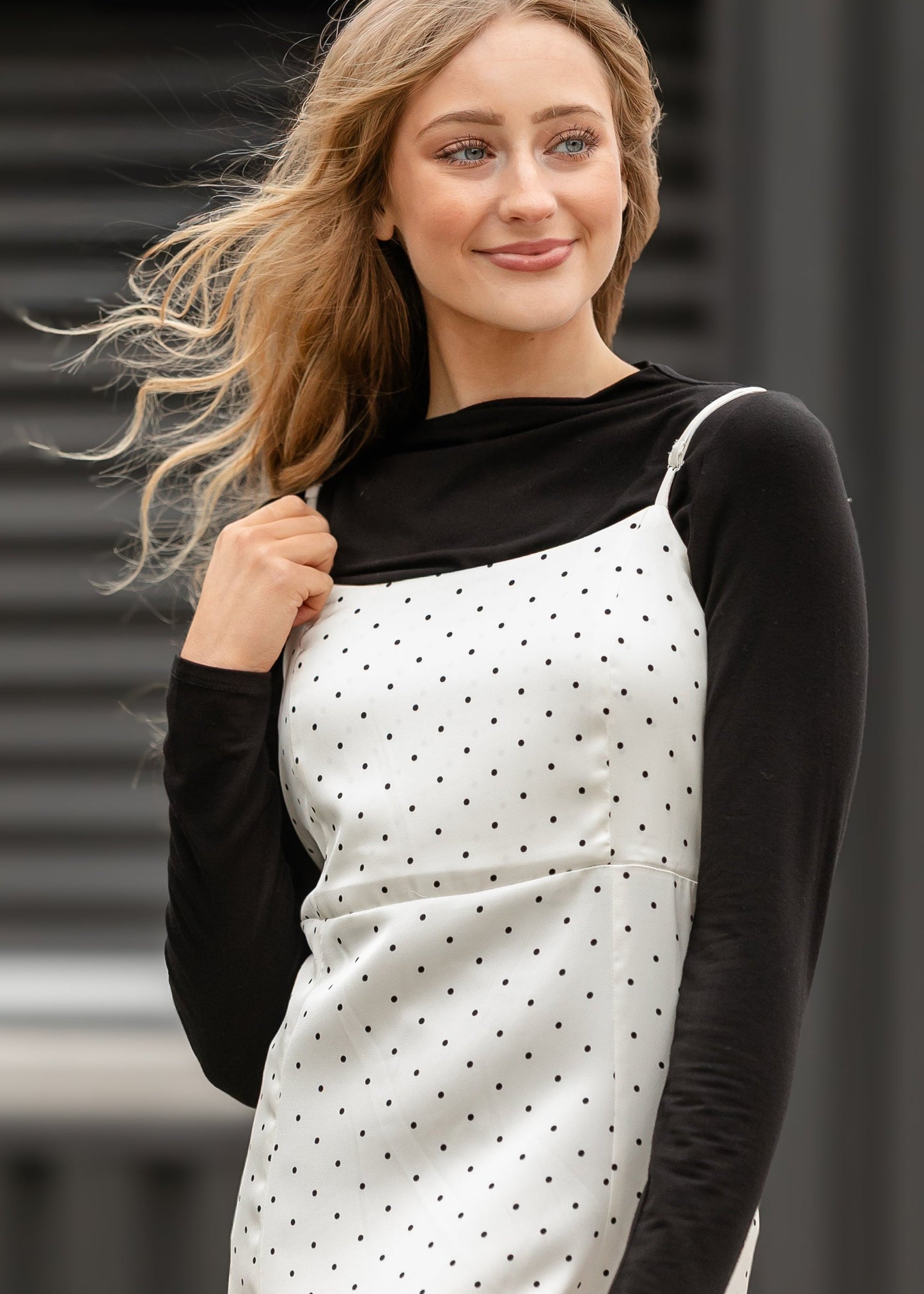 Things Between® Polka Dot Satin Cami Dress FF Dresses