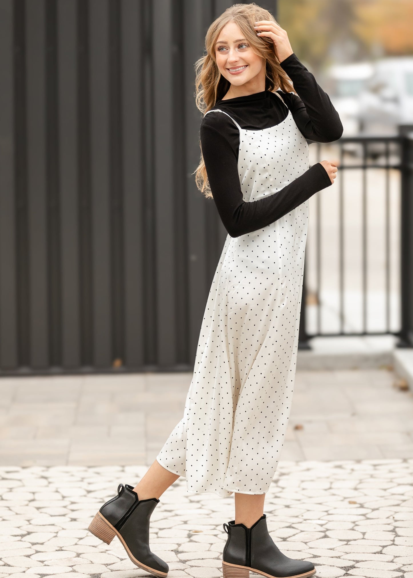 Things Between® Polka Dot Satin Cami Dress FF Dresses