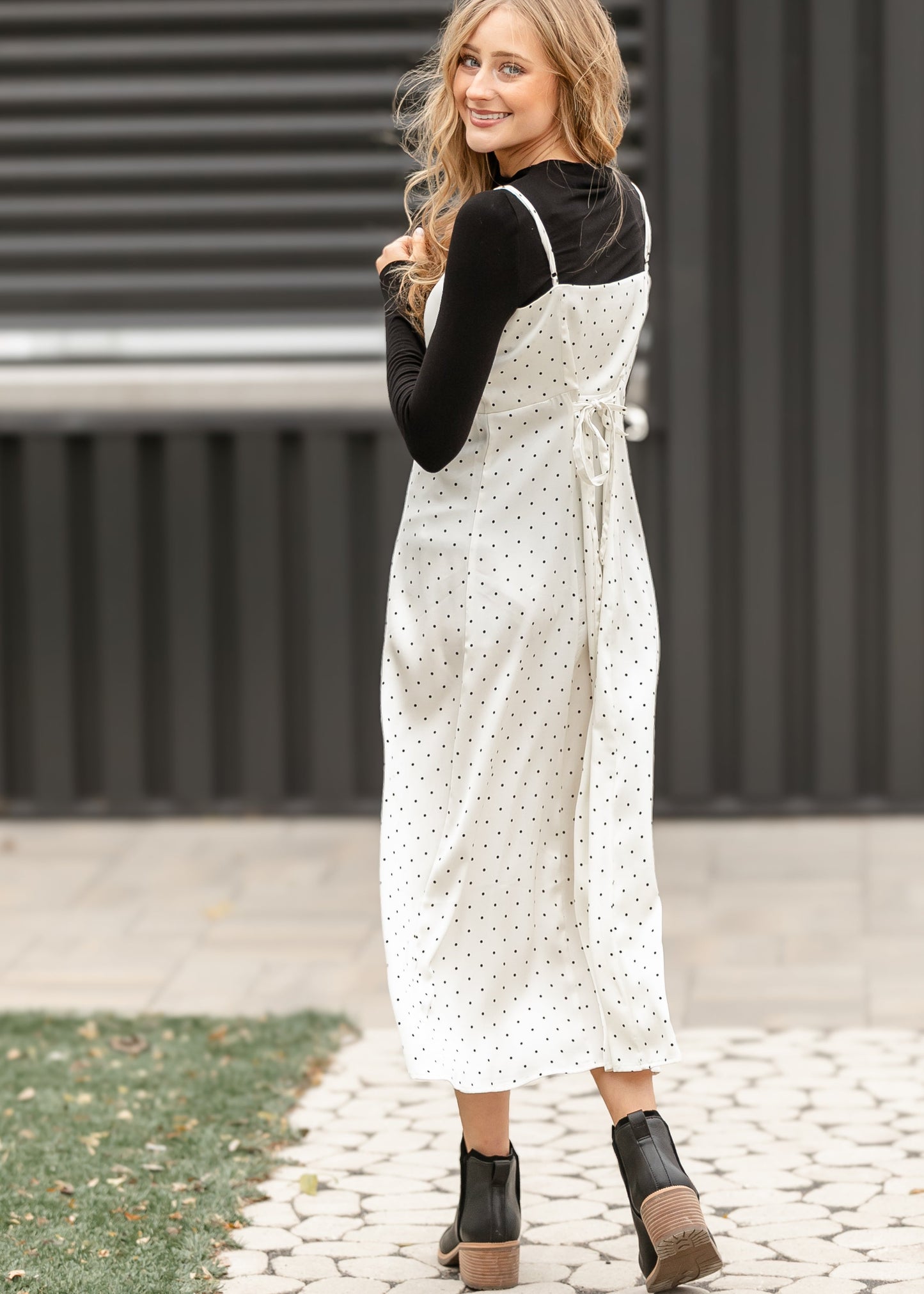 Things Between® Polka Dot Satin Cami Dress FF Dresses