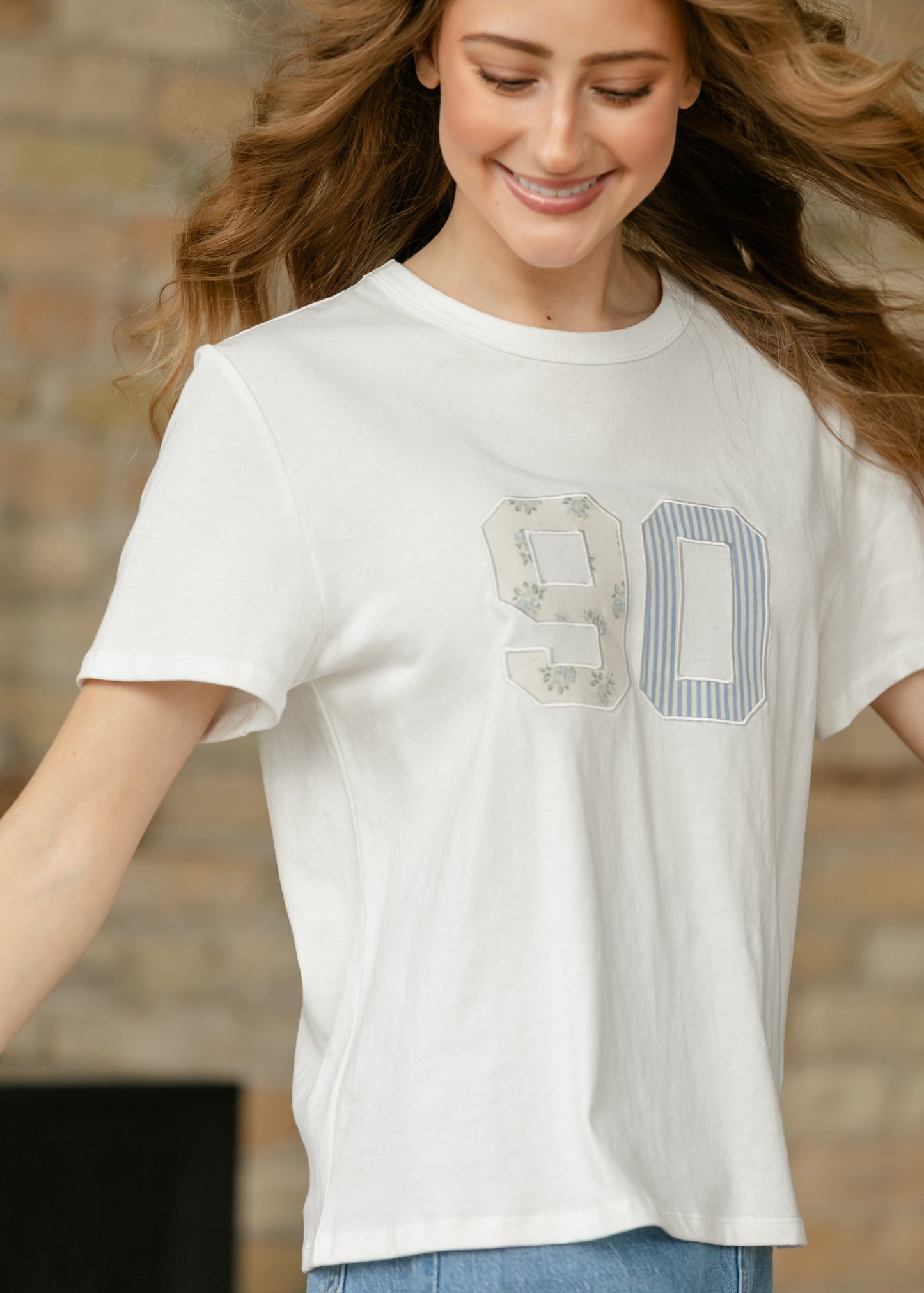 Things Between® Short Sleeve Embroidered Floral 90 Top FF Tops