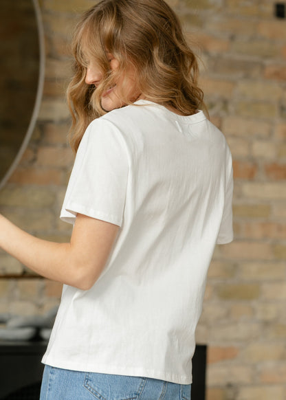 Things Between® Short Sleeve Embroidered Floral 90 Top FF Tops